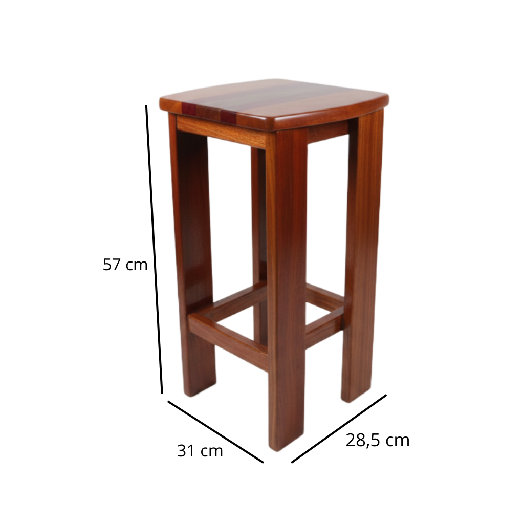 Tabouret bas – En bois massif Plateau Bicolore