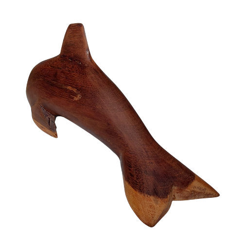 Sculpture d’Art : Dauphin en bois Wacapou