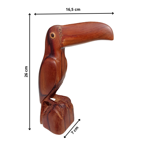 Sculpture d’Art : Toucan en bois Moutouchi