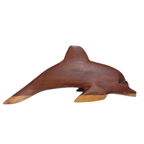 Sculpture d’Art : Dauphin en bois Wacapou