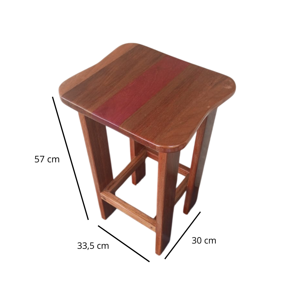 Tabouret bas en angélique et Amarante