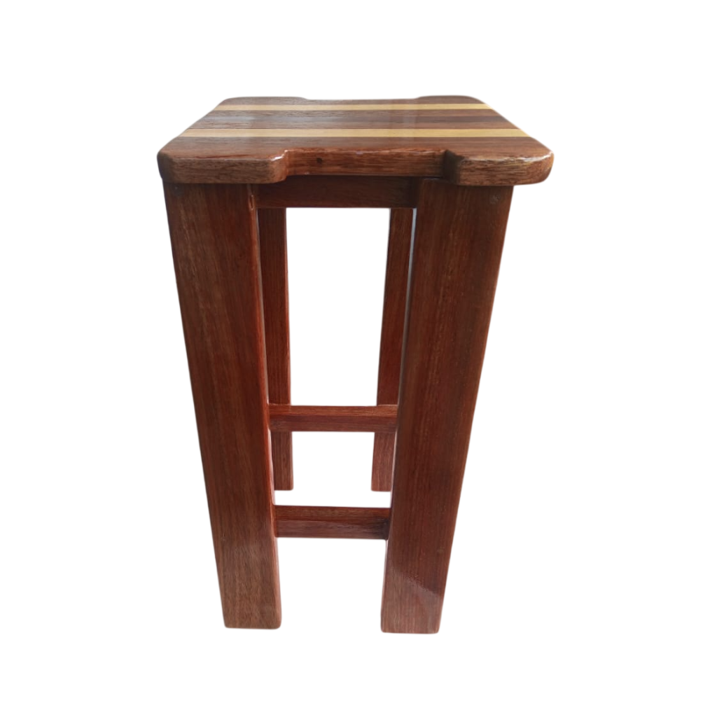 Tabouret bas en Angélique, Simarouba et Amarante