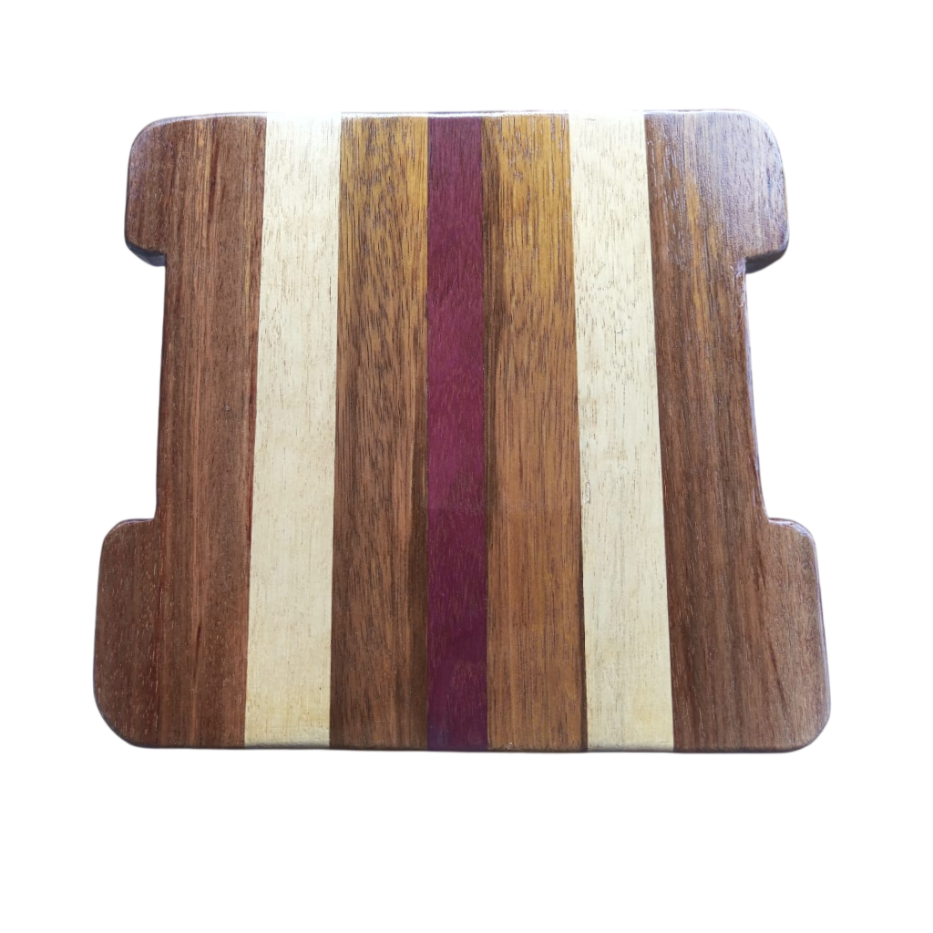 Tabouret bas en Angélique, Simarouba et Amarante