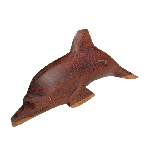 Sculpture d’Art : Dauphin en bois Wacapou