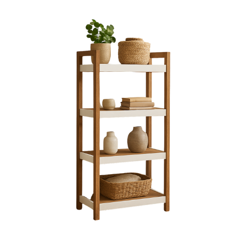 Étagère de rangement 4 niveaux en bois angélique